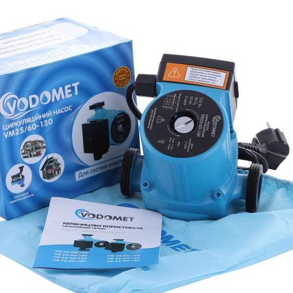 Насос циркуляційний Vodomet VM25/60-130 з кабелем, без гайок  VO0003 фото