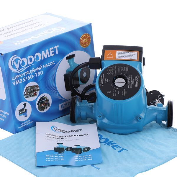 Насос циркуляційний Vodomet VM25 / 60-180 з кабелем, без гайок VO0004 фото